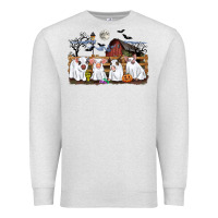 Oatmeal Heather halloween pigs Premium Sweatshirt - CowGirlArtShop