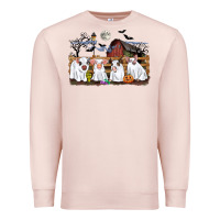 Pale Pink halloween pigs Premium Sweatshirt - CowGirlArtShop