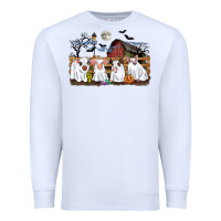 White halloween pigs Premium Sweatshirt - CowGirlArtShop