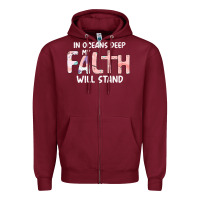 Burgundy Oceans Deep My Faith Will Stand Zipper Hoodie - Bettercallsaul