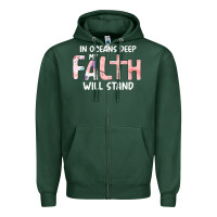 Sports Green Oceans Deep My Faith Will Stand Zipper Hoodie - Bettercallsaul