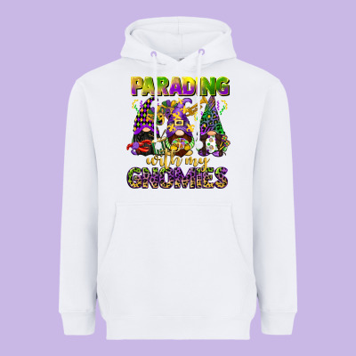Parading With My Gnomies Mardi Gras Heavyweight Hoodie Designed By Cowgirlartshop
