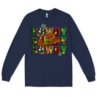 Navy Howdy Howdy Howdy christmas Long Sleeve Tee - MaliasSmallBusiness