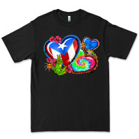 Black western leopard puerto rico hearts Premium Tee - AdoDesignShop