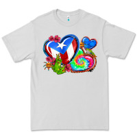 Dove Grey western leopard puerto rico hearts Premium Tee - AdoDesignShop