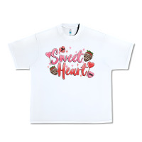 White sweet heart Urban Heavy Tee - MaliasSmallBusiness