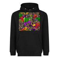 Black mardi gras hearts Heavyweight Hoodie - CowGirlArtShop
