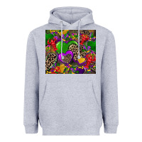 Heather Grey mardi gras hearts Heavyweight Hoodie - CowGirlArtShop