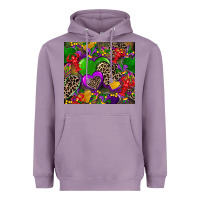 Lavender mardi gras hearts Heavyweight Hoodie - CowGirlArtShop