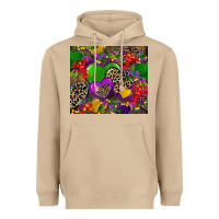 Mushroom mardi gras hearts Heavyweight Hoodie - CowGirlArtShop
