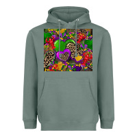 Sage mardi gras hearts Heavyweight Hoodie - CowGirlArtShop