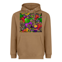 Toasted Coconut mardi gras hearts Heavyweight Hoodie - CowGirlArtShop
