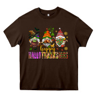 Chocolate Brown happy hallothanksmas gnomes Heavy Core Tee - AdoDesignShop
