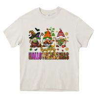 Cream happy hallothanksmas gnomes Heavy Core Tee - AdoDesignShop