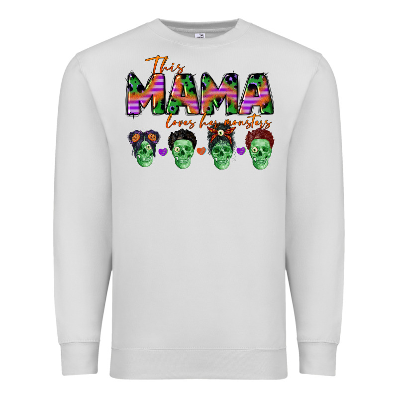 Personalized This Mama Loves Her Monsters Premium Sweatshirt by CowGirlArtShop | Teevron