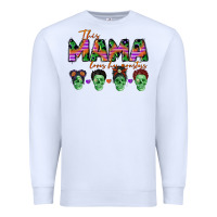 White personalized this mama loves her monsters Premium Sweatshirt - CowGirlArtShop