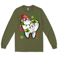 Army Green Christmas Teeth Dentist Long Sleeve Tee - MaliasSmallBusiness