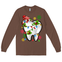Chestnut Christmas Teeth Dentist Long Sleeve Tee - MaliasSmallBusiness