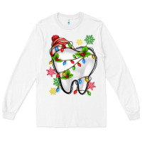 White Christmas Teeth Dentist Long Sleeve Tee - MaliasSmallBusiness