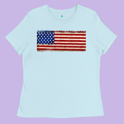 Usa Flag Ladies Tee Designed By Jahusdesignshop