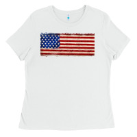 White usa flag Ladies Tee - JahusDesignShop