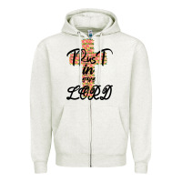 Oatmeal Heather Trust In The Lord Zipper Hoodie - Bettercallsaul