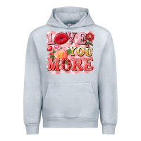 Heather Grey love you more Urban Hoodie - FaDigitalArtStudio