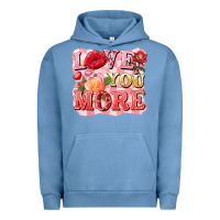 Pigment Pebble Blue love you more Urban Hoodie - FaDigitalArtStudio
