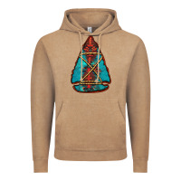 Turquoise Glitter Aztec Arrowhead Vintage Hoodie | Teevron
