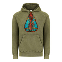Vintage Olive turquoise glitter aztec arrowhead Vintage Hoodie - Jasminsmagicworld