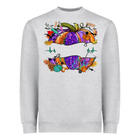 Heather Grey halloween nurse pumpkin custom name Heavyweight Sweatshirt - NancyCooperArtShop