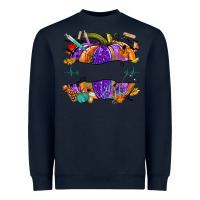 Navy halloween nurse pumpkin custom name Heavyweight Sweatshirt - NancyCooperArtShop