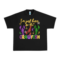 Black i'm just here for the crawfish Urban Heavy Tee - MaliasSmallBusiness