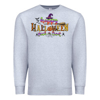 Heather Grey happy halloween trick or treat Premium Sweatshirt - CowGirlArtShop
