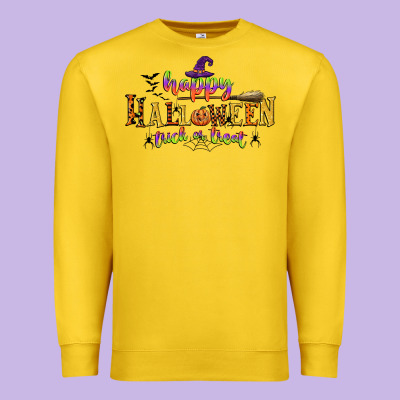 Happy Halloween Trick Or Treat Premium Sweatshirt Designed By Cowgirlartshop