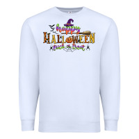 White happy halloween trick or treat Premium Sweatshirt - CowGirlArtShop