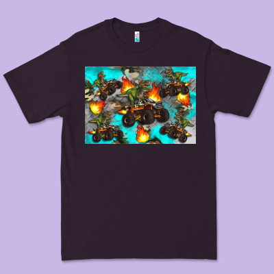 Dinosaur Monster Truck Premium Tee Designed By Artiststas