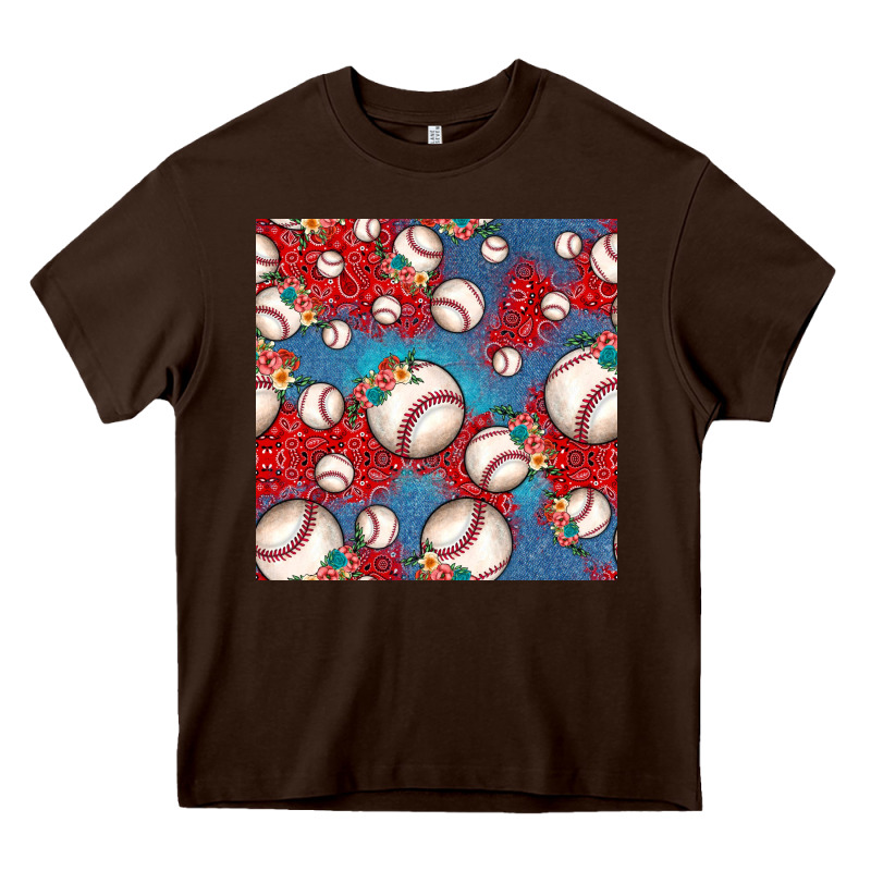 Baseball Paisley And Jean Pattern, Baseball Seamless Pattern Heavy Core Tee by JahusDesignShop | Teevron