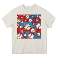 Cream baseball paisley and jean pattern, baseball seamless pattern Heavy Core Tee - JahusDesignShop
