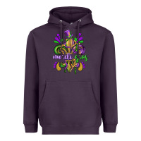 Plum mardi gras fleur de lis Heavyweight Hoodie - CowGirlArtShop