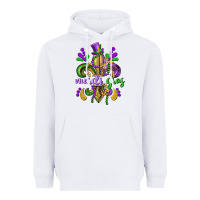 White mardi gras fleur de lis Heavyweight Hoodie - CowGirlArtShop
