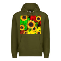 Army Green juneteenth sunflowers Premium Hoodie - CowGirlArtShop