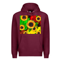 Burgundy juneteenth sunflowers Premium Hoodie - CowGirlArtShop