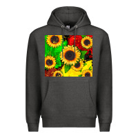 Charcoal Heather juneteenth sunflowers Premium Hoodie - CowGirlArtShop