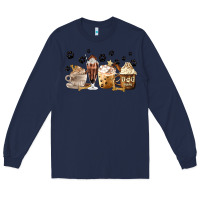 Navy Dog Mom Coffee Lover Coffee Cups Long Sleeve Tee - MaliasSmallBusiness