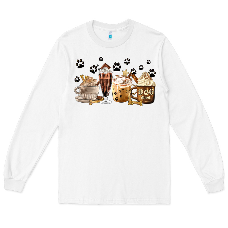 Dog Mom Coffee Lover Coffee Cups Long Sleeve Tee by MaliasSmallBusiness | Teevron