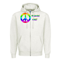 Oatmeal Heather Peace Out Zipper Hoodie - Bettercallsaul