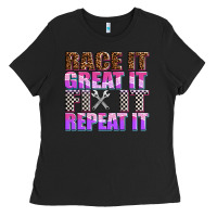 Black race ıt great ıt fıx ıt repeat ıt Ladies Tee - AdoDesignShop