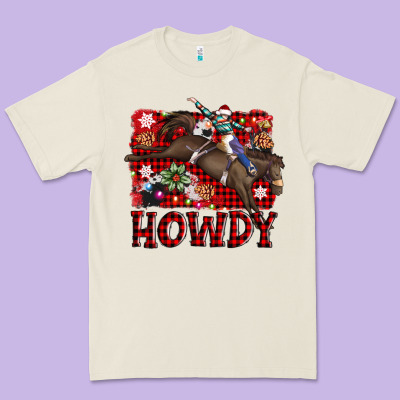 Rodeo Christmas Howdy Premium Tee Designed By Adodesignshop