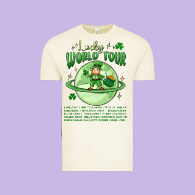 Lucky World Tour St. Patrick's Day Vintage Tee Designed By Maliassmallbusiness